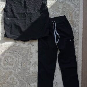 Black Sleeveless Top and Joggers Set